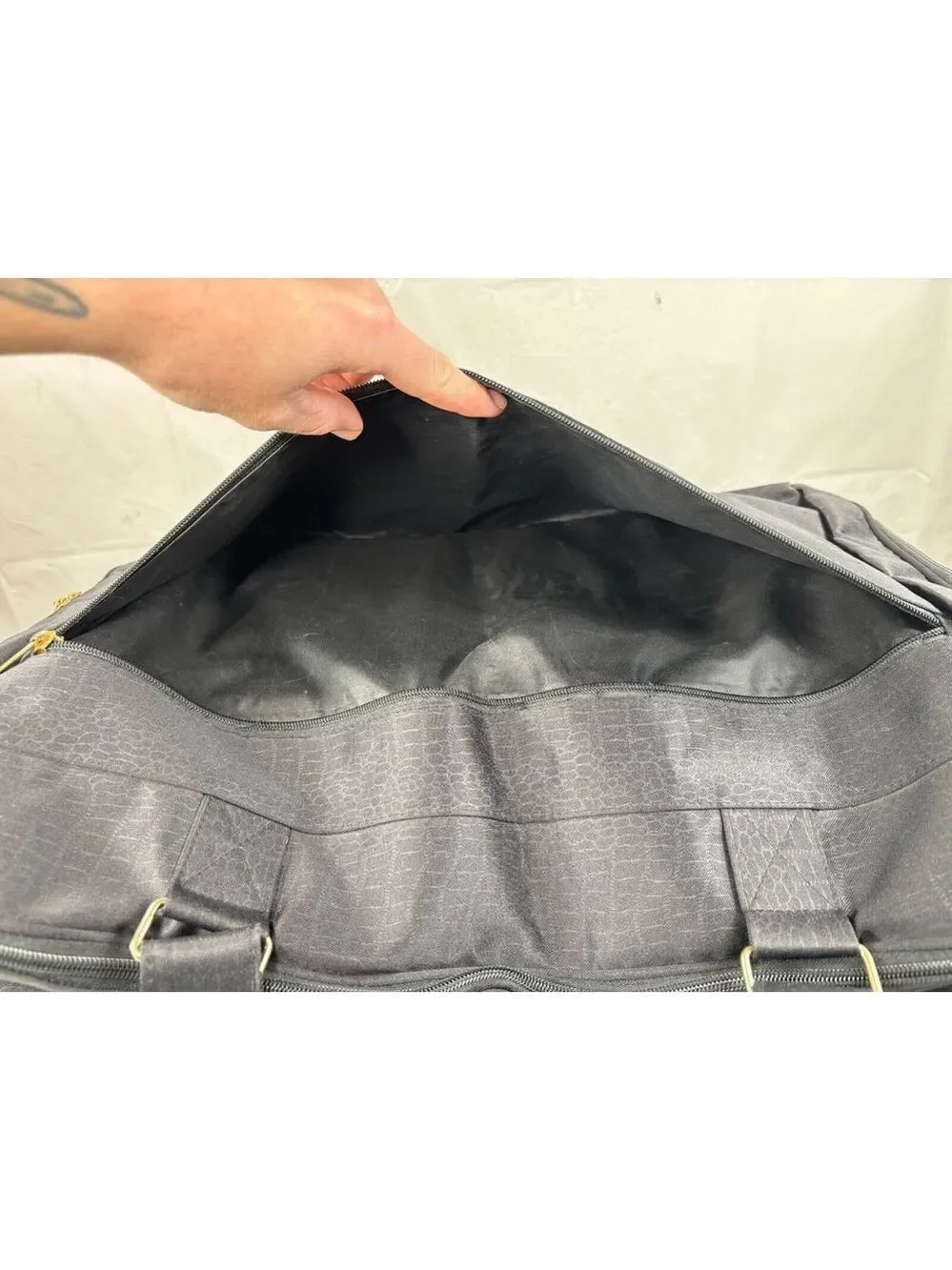 Carlos Falchi Sport Black travel tote bay overnight weekender